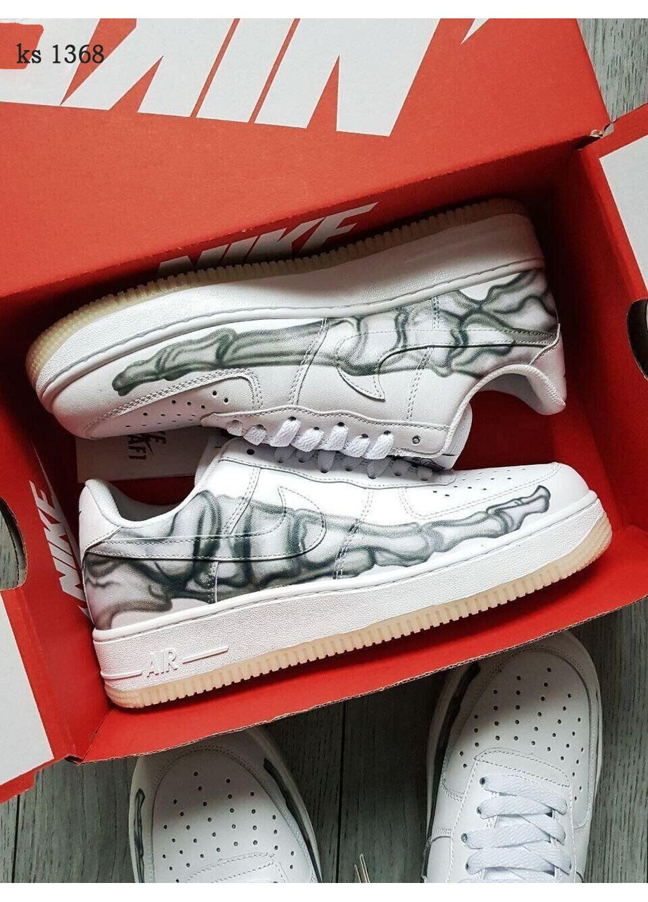 Білі Осінні кросівки чоловічі nike air force 1 low skeleton white найк аір форс 1 преміум No Brand