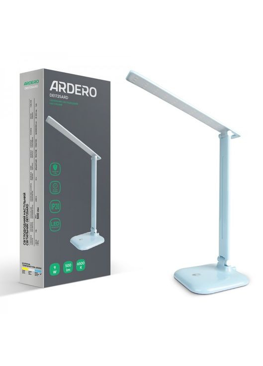Настільний світлодіодний світильник DE1725ARD 9 W 6500K голубий (01957) Ardero (305757603)