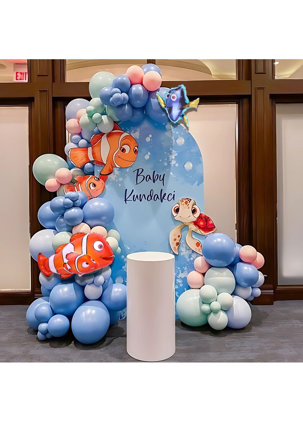 Набір 75 куль для фотозони У пошуках Немо Жителі синьої безодні Блакитний і м'ята No Brand (360559803)