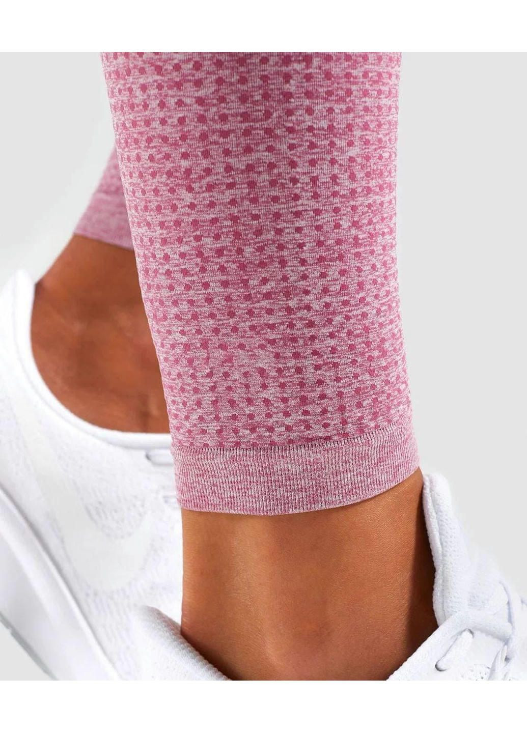 Комбинированные демисезонные леггинсы женские спортивные 6116 m розовые Fashion