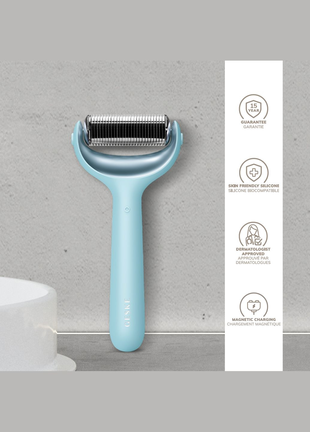 Ролик для игловой мезотерапии лица и тела MicroNeedle Face&Body Roller 9в1 turquoise GESKE (341526009)