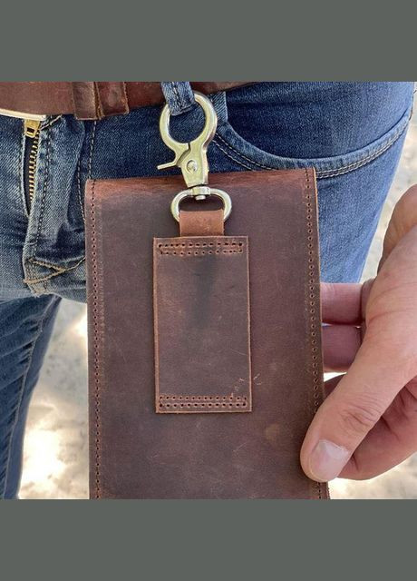 Чоловіча сумка чохол для телефону на пояс на ремінь із натуральної шкіри маленька Світло-коричневий 35449 TARWA (333594218)