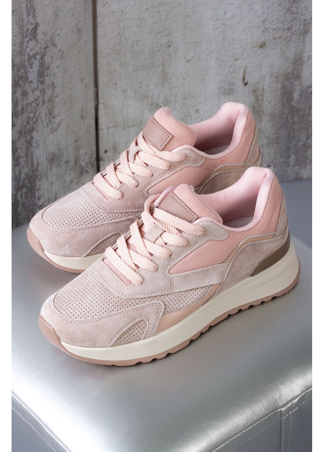 Кроссовки женские WKL81-2 натуральная замша розовые 346540 Hoseily розовые (364487173)
