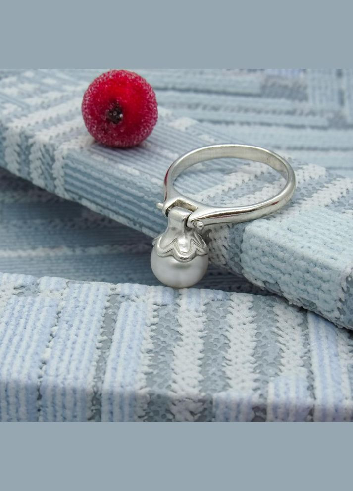 Серебряное кольцо с жемчугом "Перл" 18 No Brand (350667265)