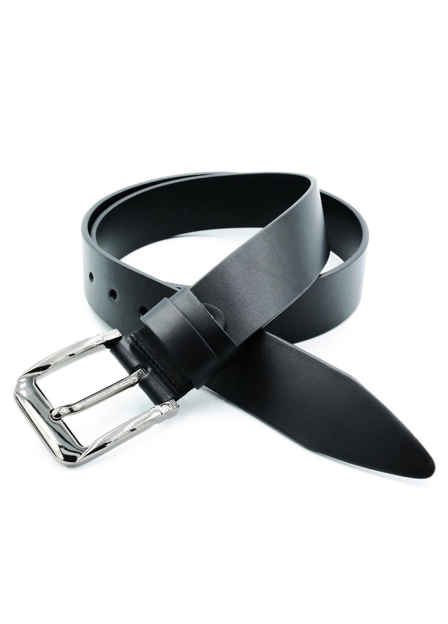Чоловічий ремінь із натуральної шкіри чорний ProDobro (364671923)