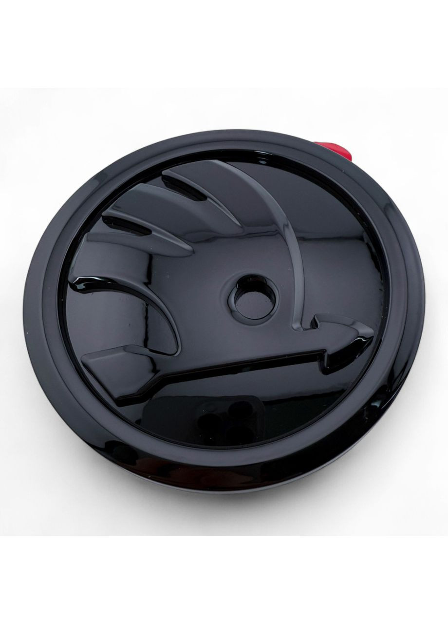 Эмблема значок логотип на капот, багажник ущерб 100 мм черный глянец Skoda (354698423)