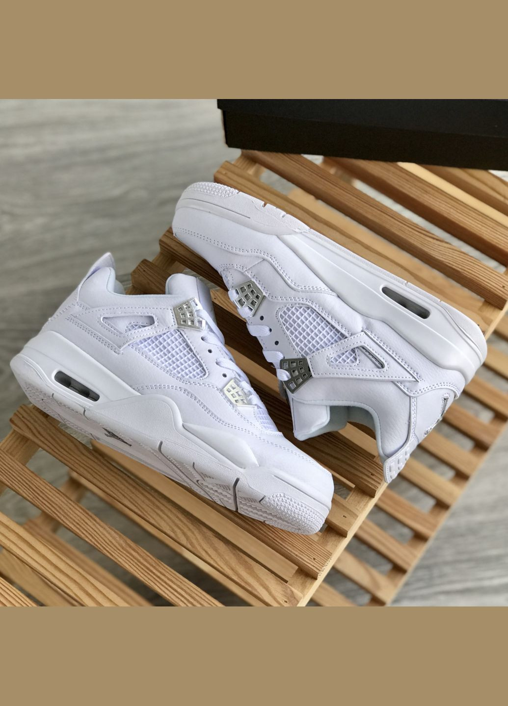 Кросівки жіночі і чоловічі Nike Air Jordan 4 Retro Pure Money white | Найк Аір Джордан 4 Ретро Пур Мані білі No Brand білі всесезони (307288674)