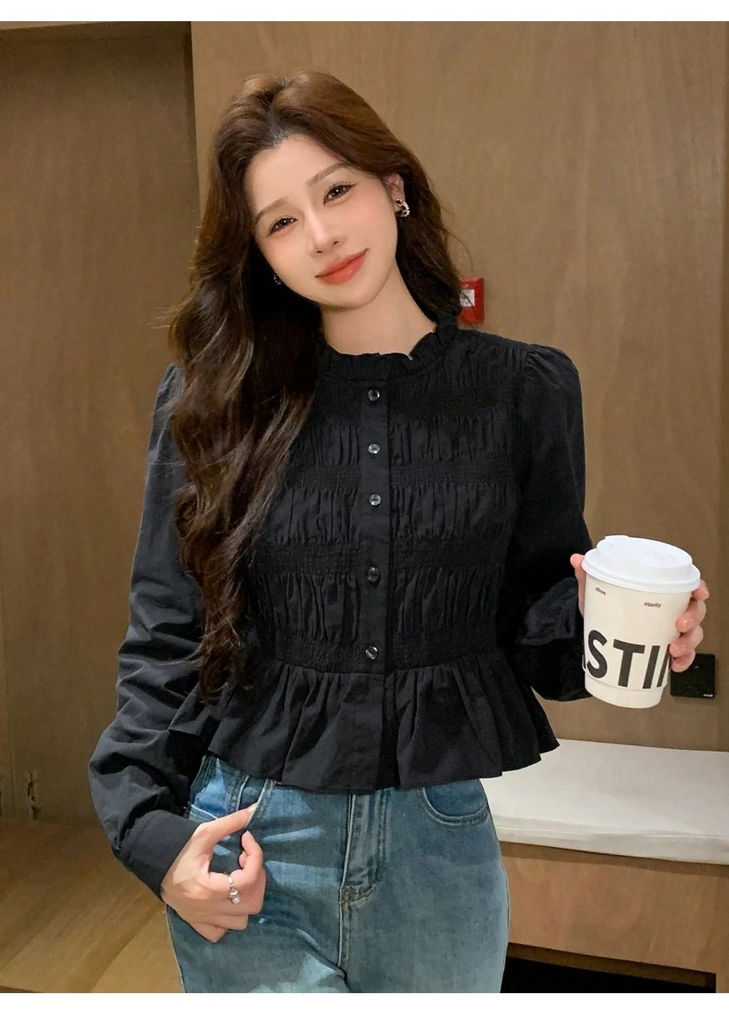 Чёрная блуза SHEIN