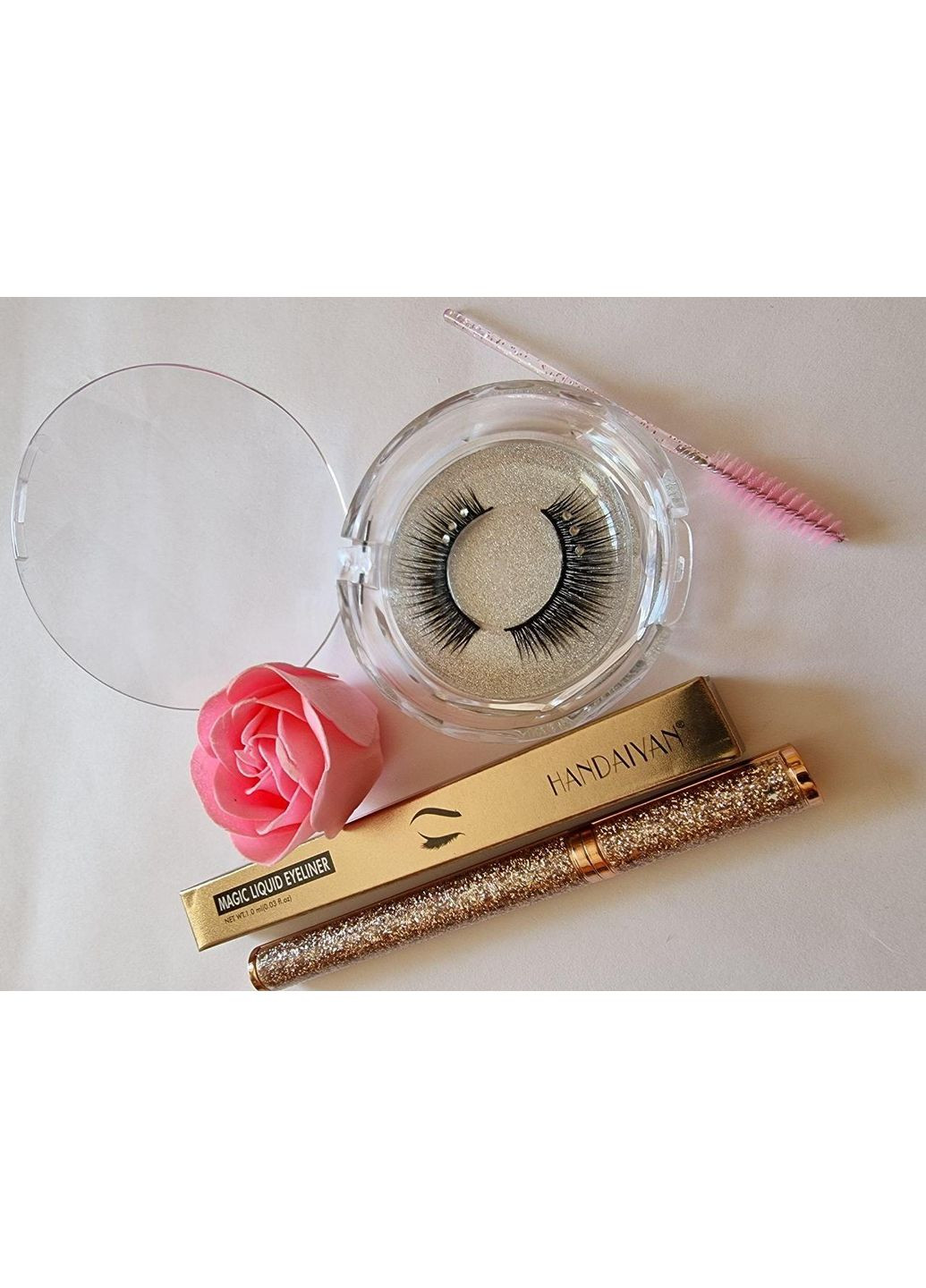 Многоразовые ресницы со стразами + Маркер подводка для одевания ресницы + щеточка Magnetic Lashes (366668522)