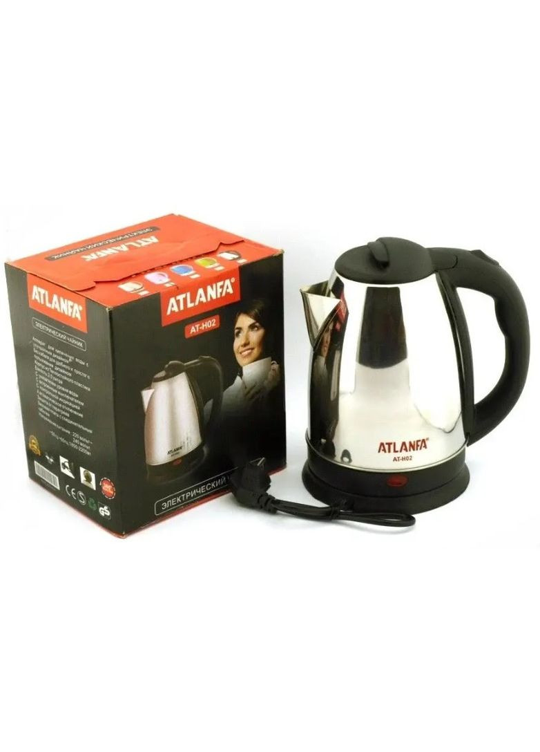Электрочайник AT-H02 2 л с нержавеющей стали (1756375518) ATLANFA (325477952)