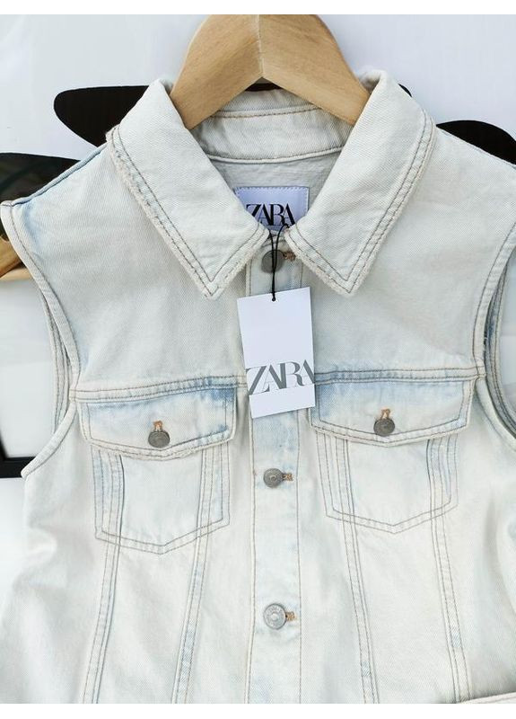 Білий джинсова сукня міні Zara