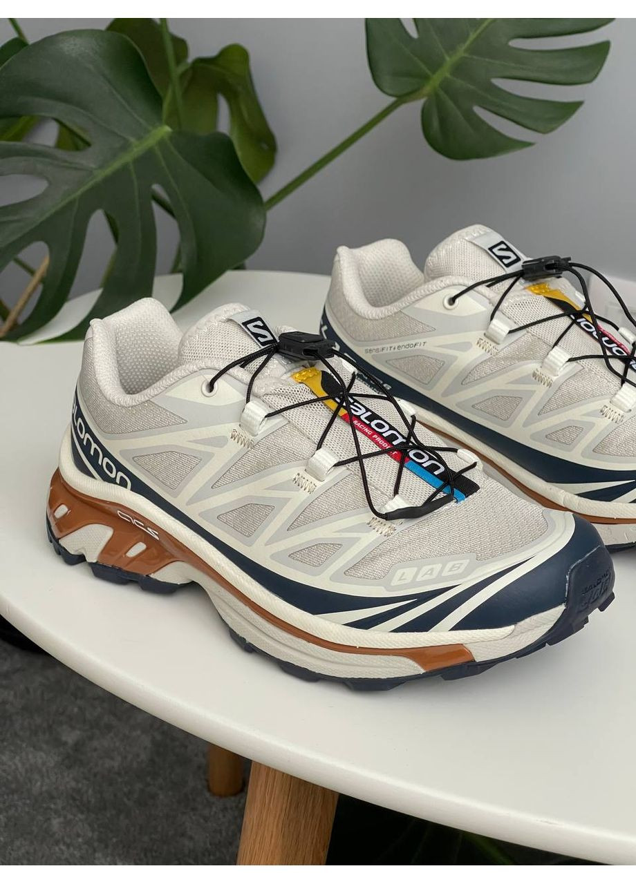 Білі Осінні кросівки чоловічі і жіночі Salomon XT-6 Soft Ground white | Саломон ХТ-6 Софт Граунд