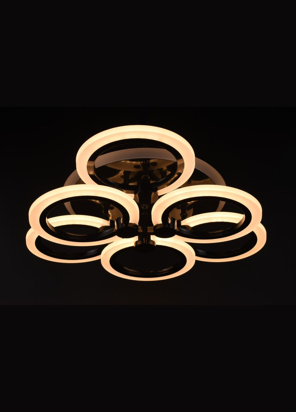 Люстра светодиодная потолочная LED светильник для квартиры на потолок лэд с пультом 26118 Черный 11х47х47 см. Sunnysky (364758373)