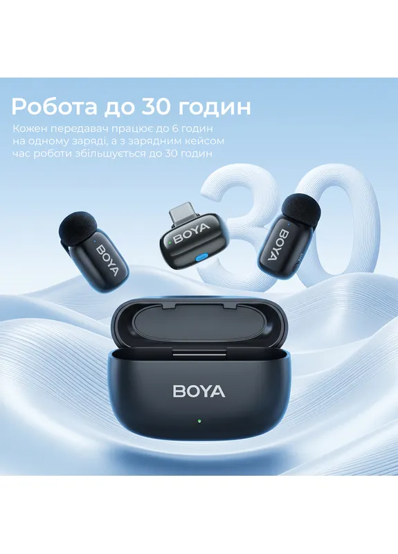 Беспроводной петличный микрофон Boya mini 2-02 Type-C Black Fifine (403221699)