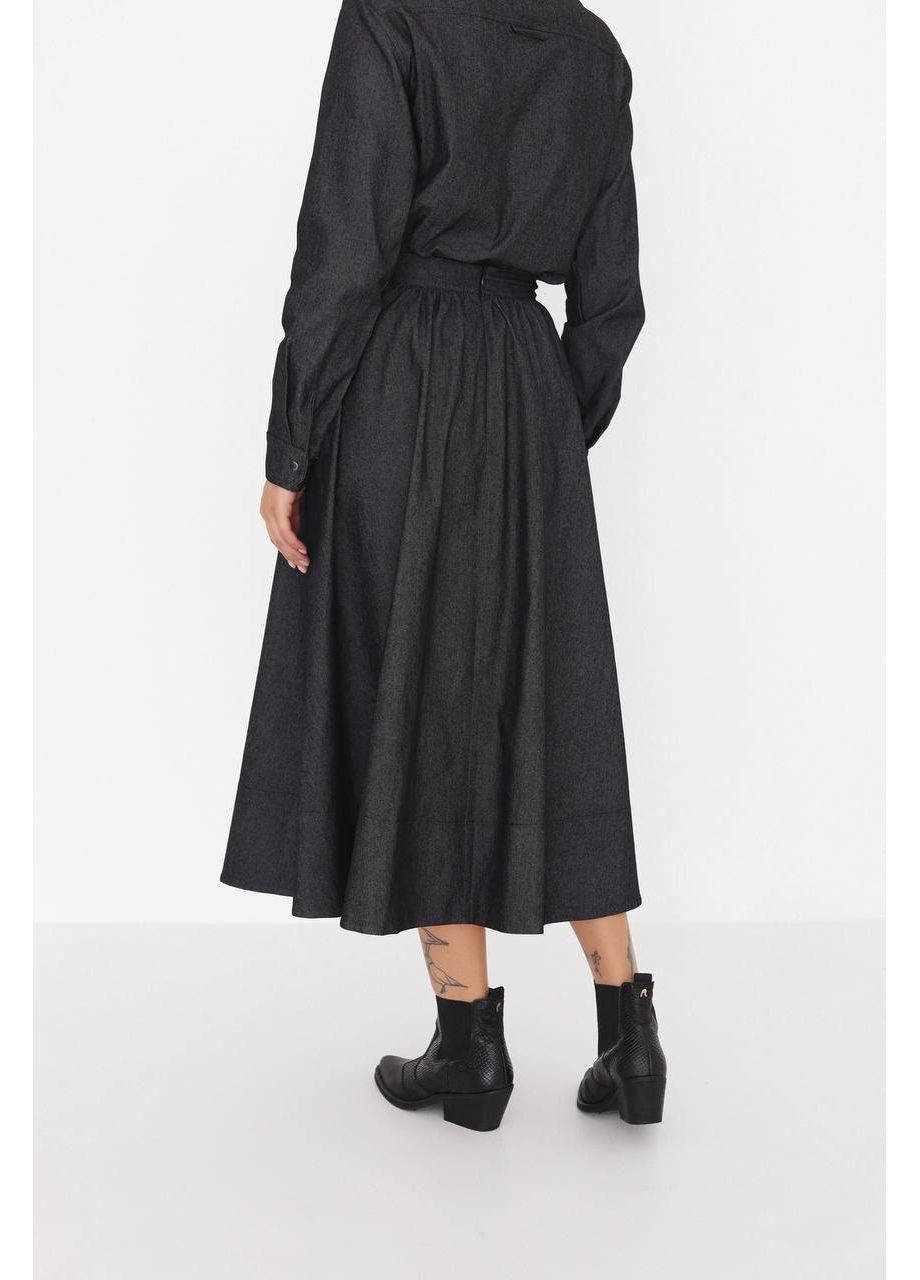 Джинсова спідниця міді А-силуету MonCher (363849315)