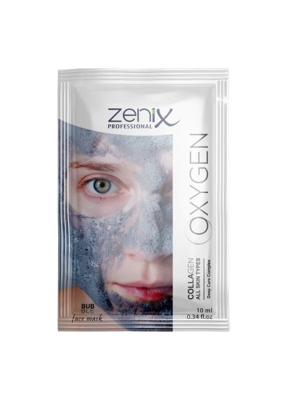 Киснева бульбашкова маска для обличчя з колагеном, 10 мл Zenix (280930635)