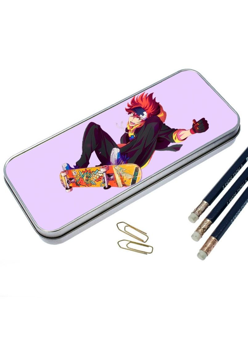 Органайзер для канцелярського приладдя металевий, кейс для дрібниць Скейт Нескінченність #008 7*18 см Silver No Brand (309157530)