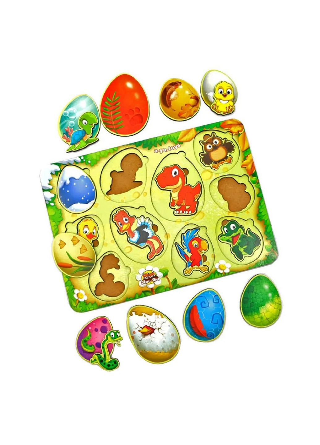 Настольная развивающая игра "Кто в яйце?" сортер-вкладыш 23х32х1 см No Brand (289458625)