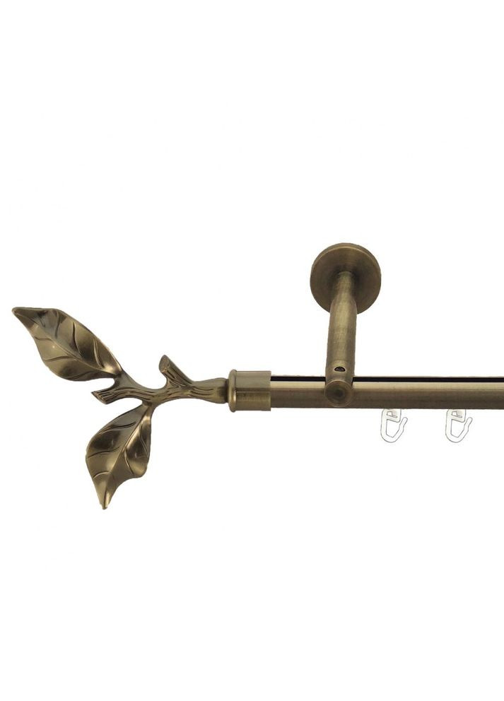 Карниз Листок Троянди металлический однорядный профильная труба Антик 19 мм 300 см (7218015) ORVIT (300798013)