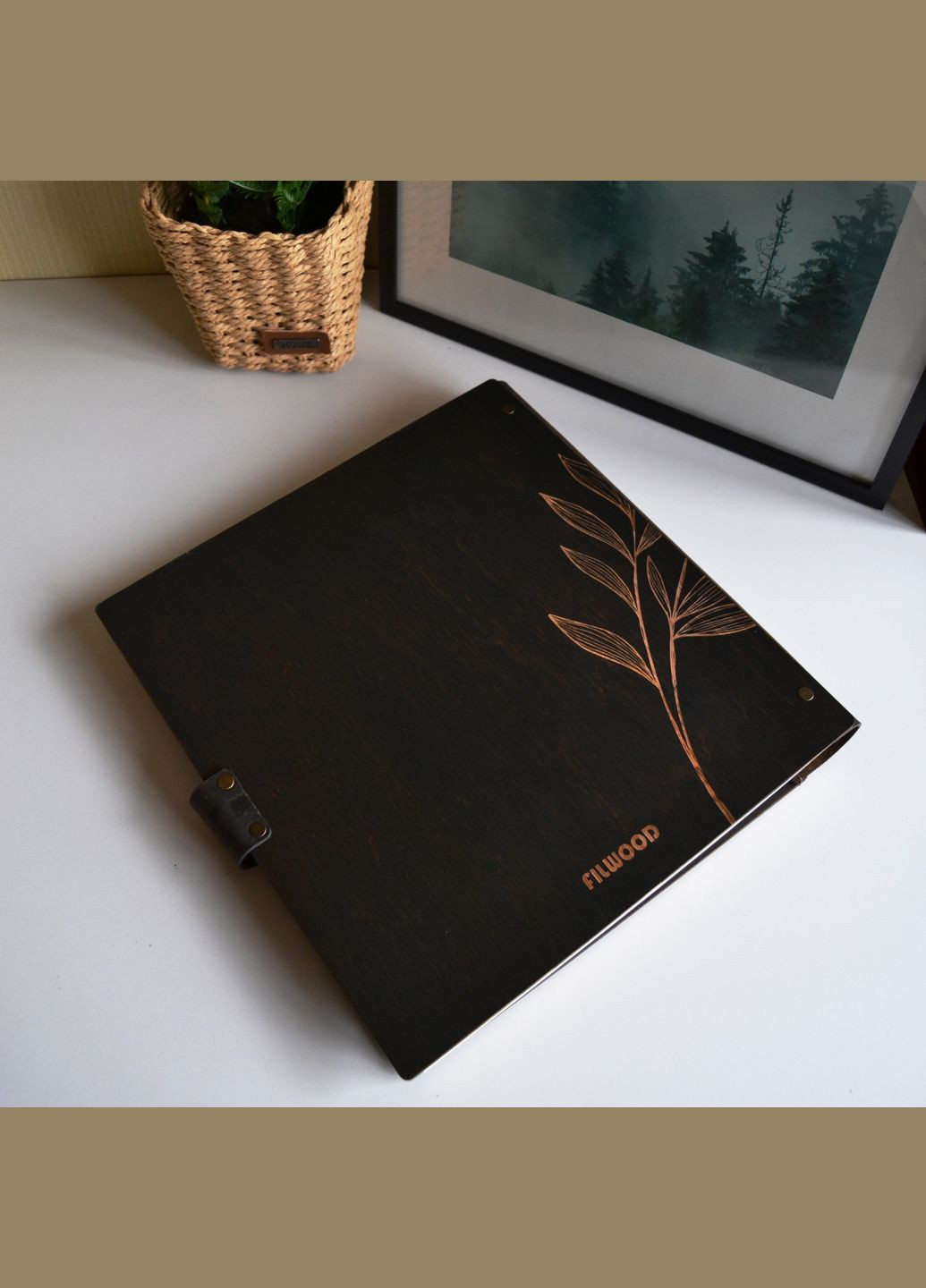 Дерев'яний Альбом для фотографій з Вашим індивідуальним написом, на 500 фото - 100 сторінок, FILWOOD. No Brand (340112029)