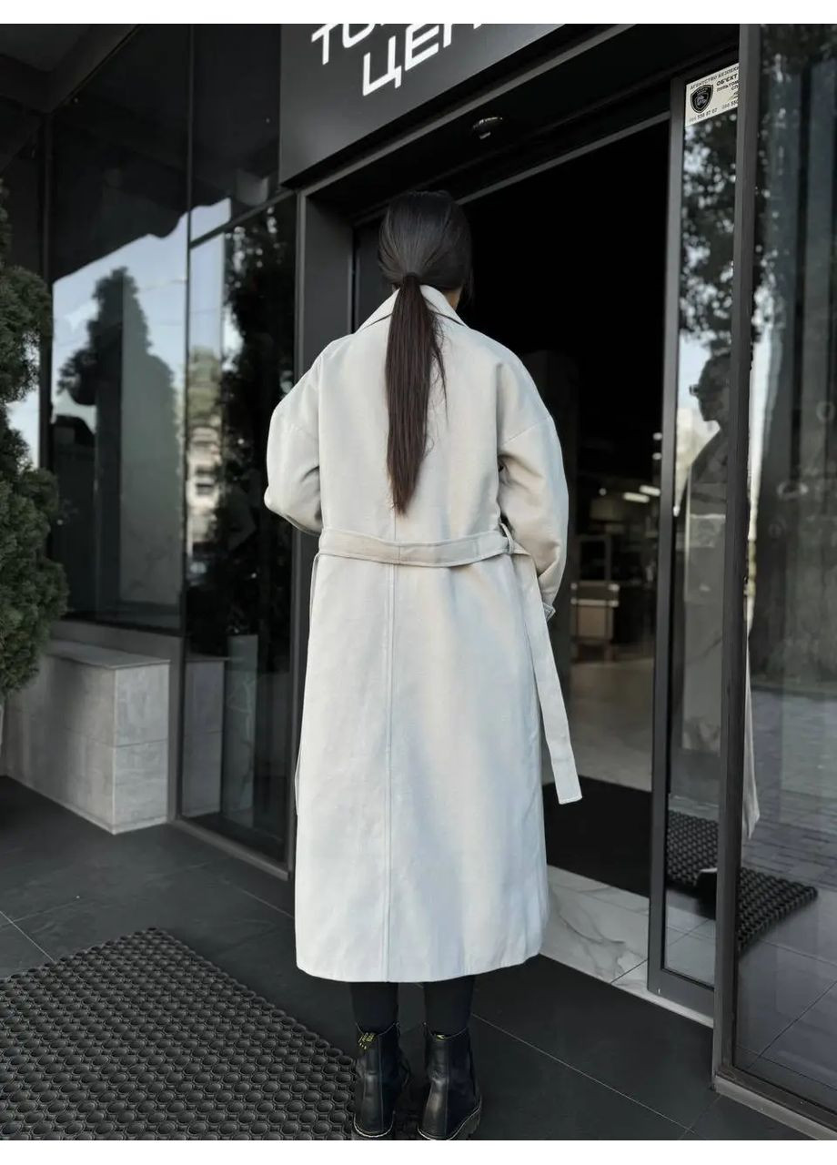 Сіре демісезонне Пальто жіноче сіре оверсайз No Brand