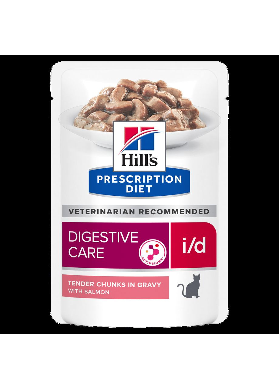 PRESCRIPTION DIET i/d Влажный корм для кошек уход за пищеварением, с лососем, пауч, 85г х 12шт Hill's (351903482)