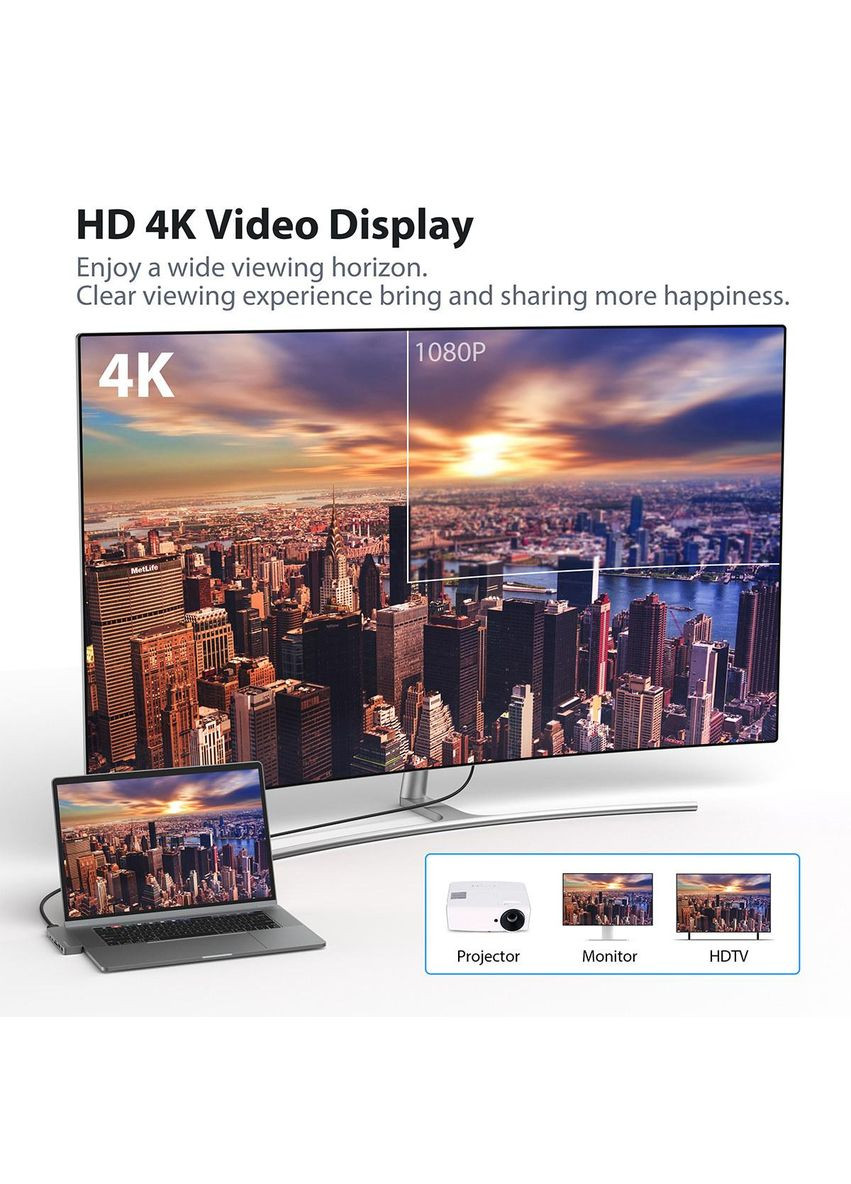 Многопортовый концентратор Type C для MacBook Pro No Brand (363320321)