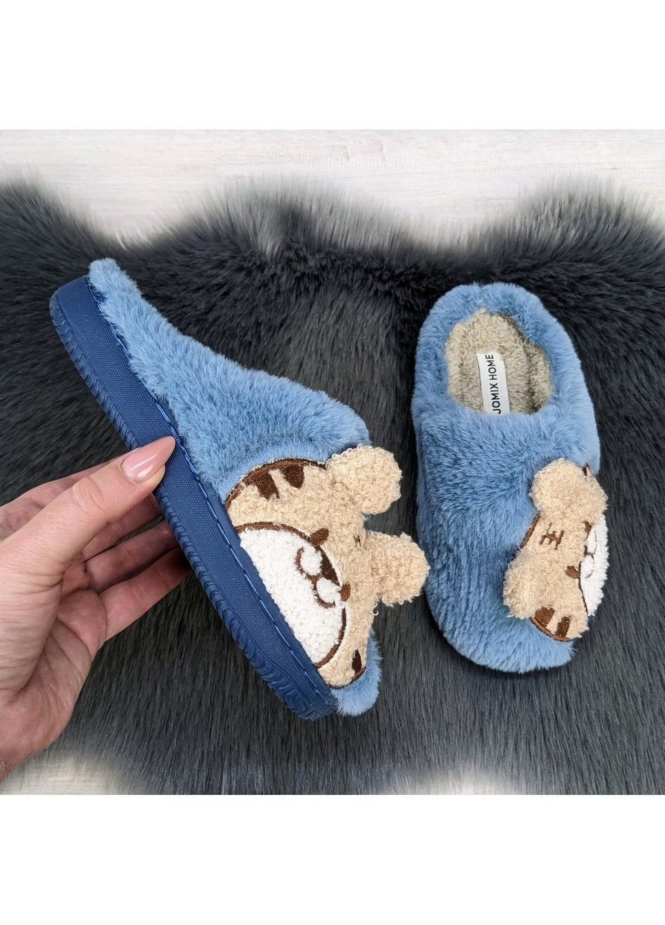Синие тапочки детские теплые Jomix