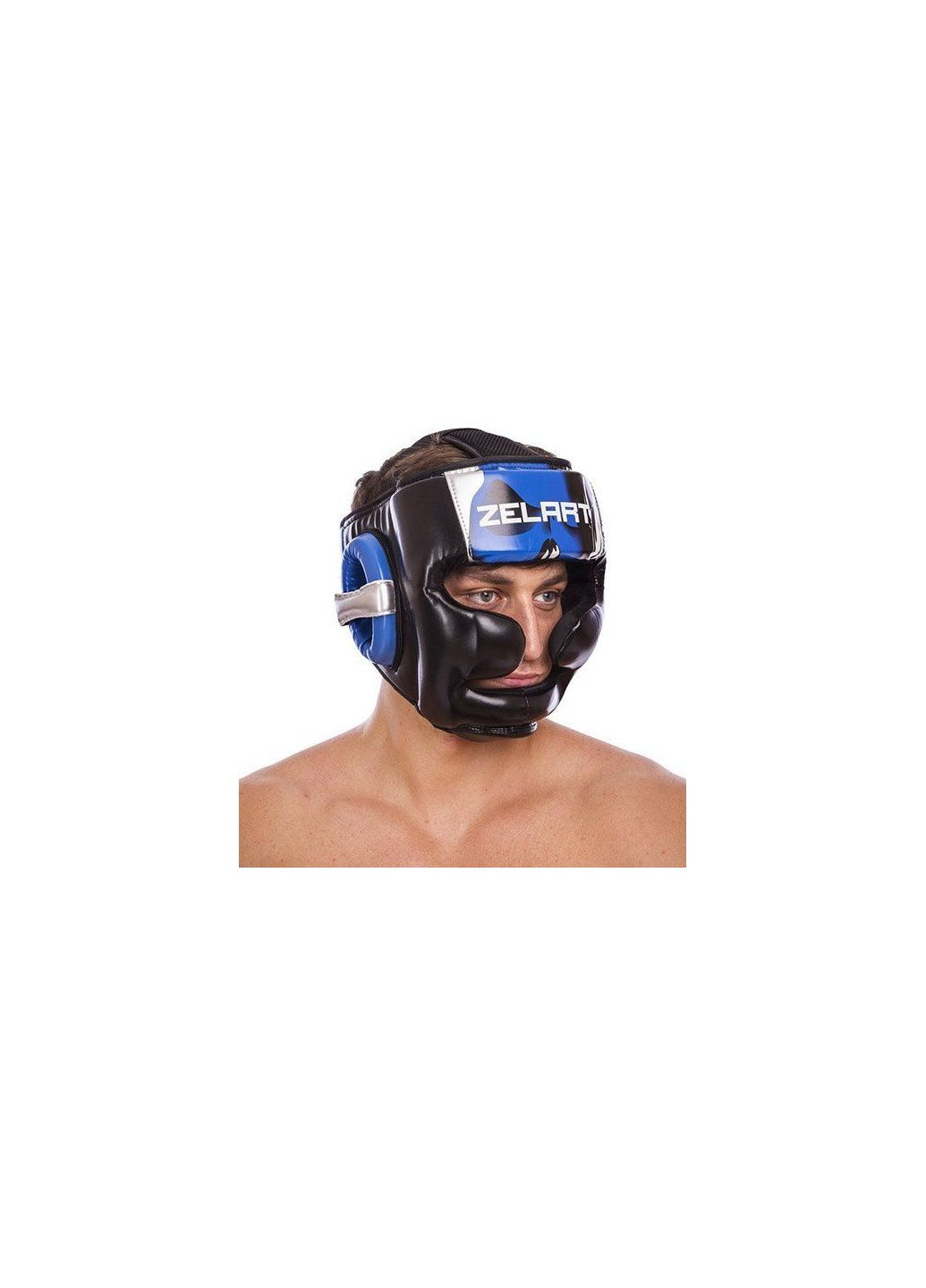 Шлем боксерский с полной защитой BO-1320 Черно-синий (37363092) Zelart (293254940)