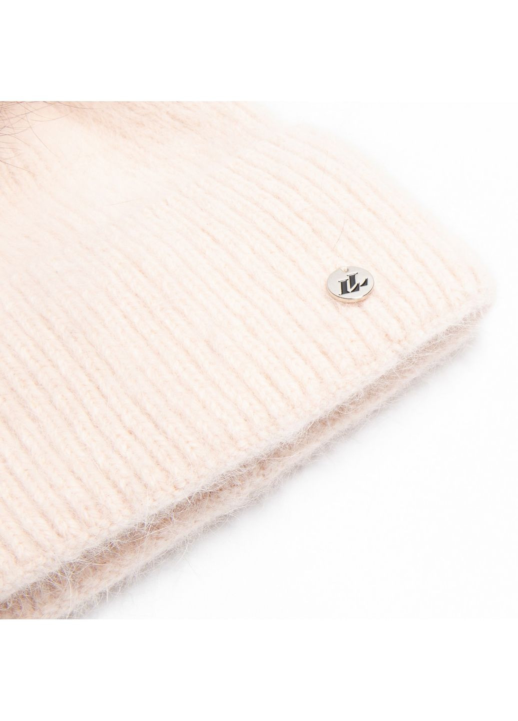 Шапка з помпоном жіноча ангора бежева SILVIA LuckyLOOK 259-409 (322791700)