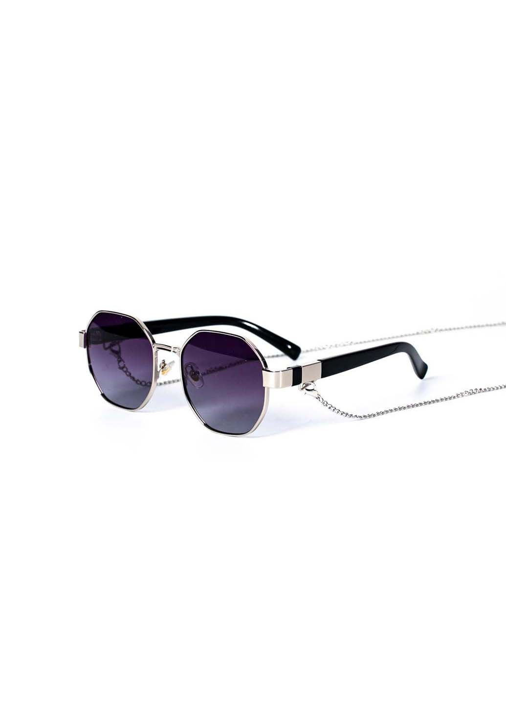 Солнцезащитные очки с поляризацией и цепочкой Фешн-классика женские 389-410 LuckyLOOK (291886035)