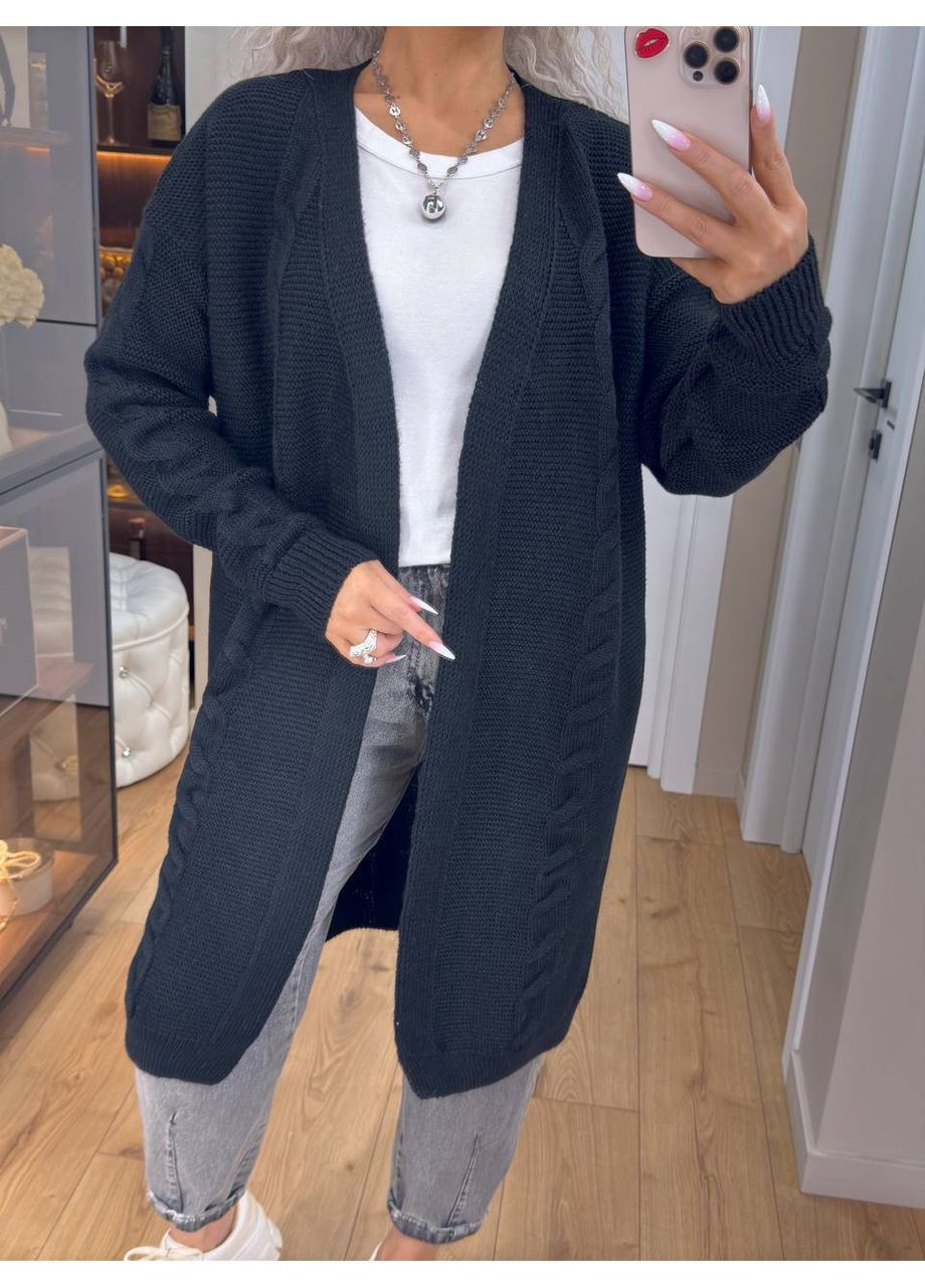 Черный демисезонный кардиган No Brand