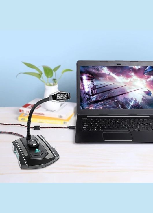Мікрофон конденсаторний AU-GM31 Чорний для ПК, для ігор, стримінгу з RGB-підсвіткою і гнучкою ніжкою Maono (329444564)