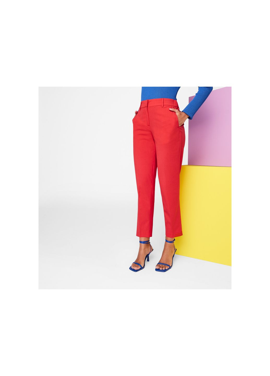 Штани Slim Fit довжиною до щиколотки для жінки Lenzing EcoVero 435035 38(S) червоний Esmara (338792255)