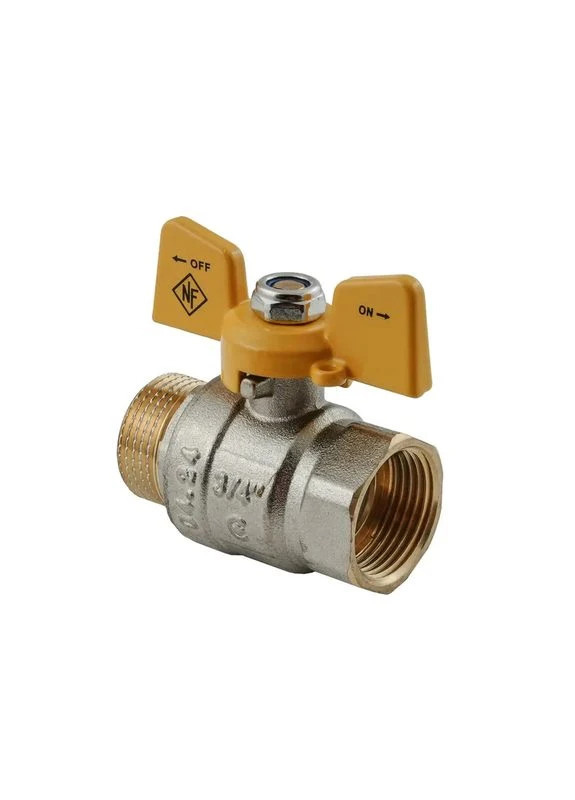 Кран шаровой classic NFC.722-08-3/4" FM ГШМ YELLOW, ручка "бабочка" желтая (NF3130) NOLF (338426296)