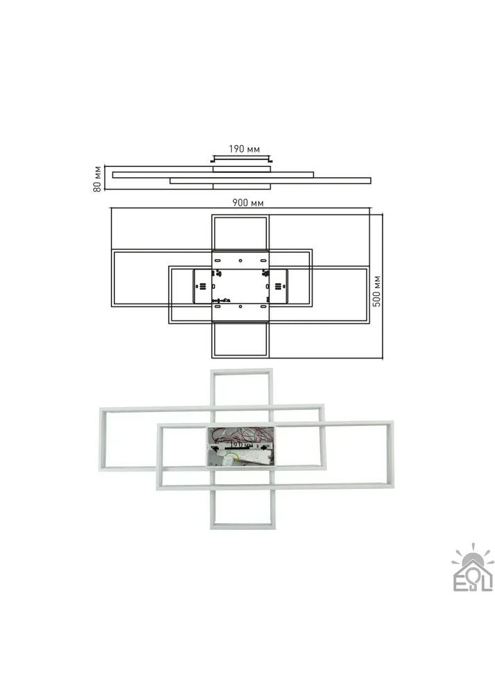 Керована світлодіодна люстра SVEN 123W 3S SMART 900x500x80-WHITE-220-IP20 ESLLSE (365650739)