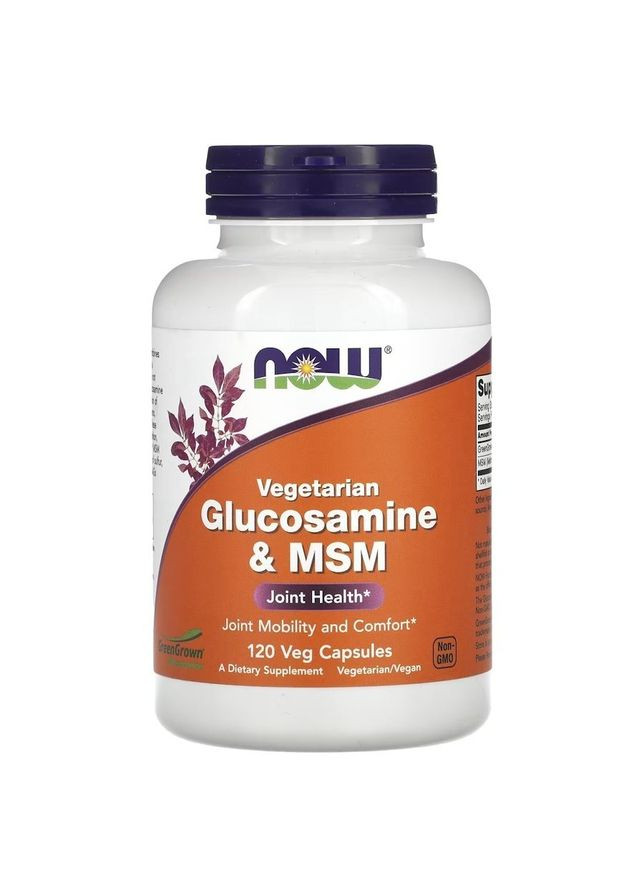 Препарат для суставов и связок Vegetarian Glucosamine & MSM, 120 вегакапсул Now (334704107)