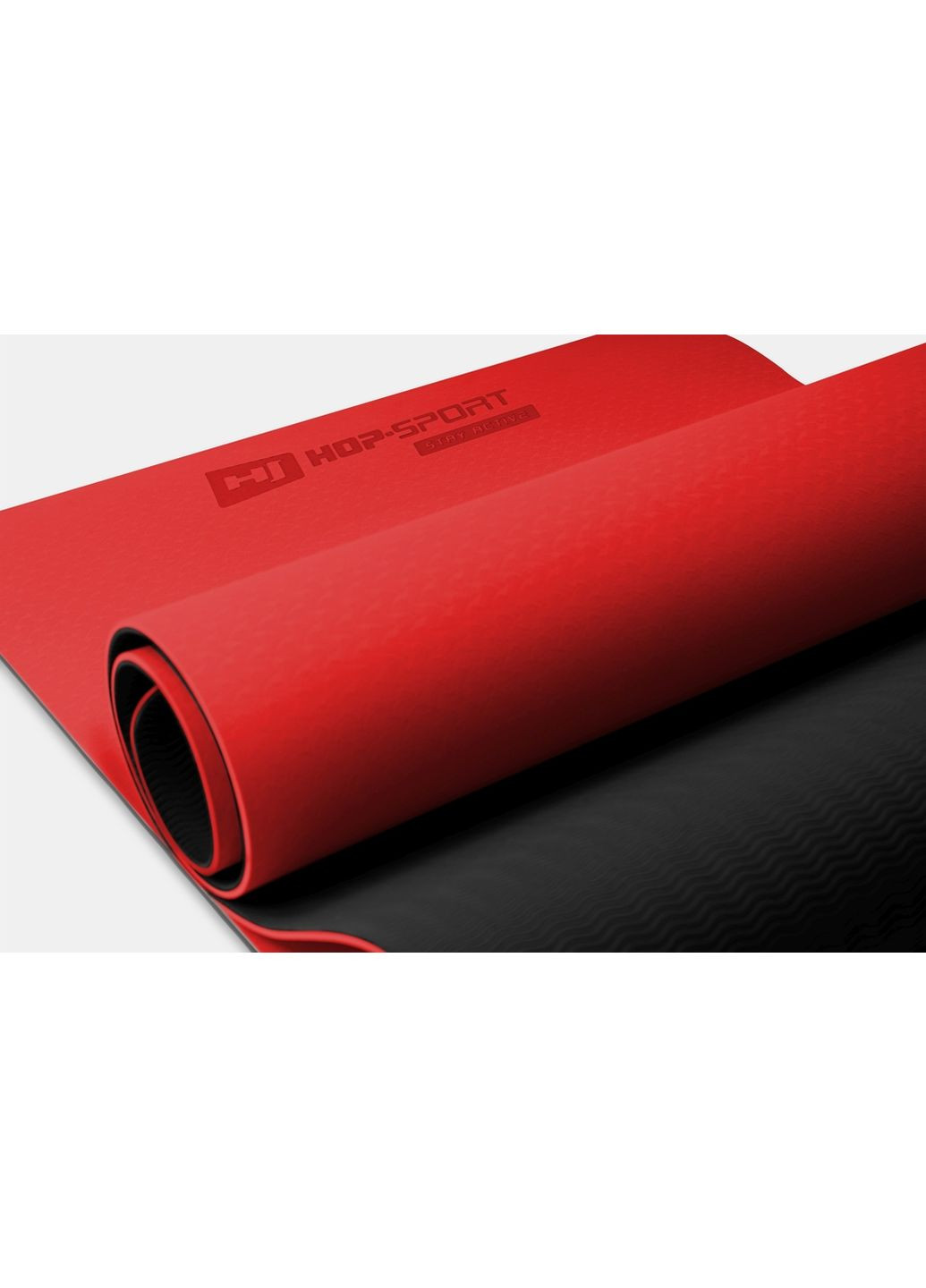 Мат для фитнеса и йоги TPE 0,6см HS-T006GM красный Hop-Sport (361952386)