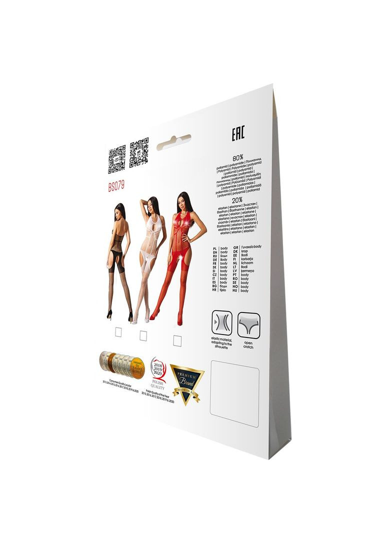 Бодістокінг з імітацією панчох BS079 white - CherryLove Passion білий