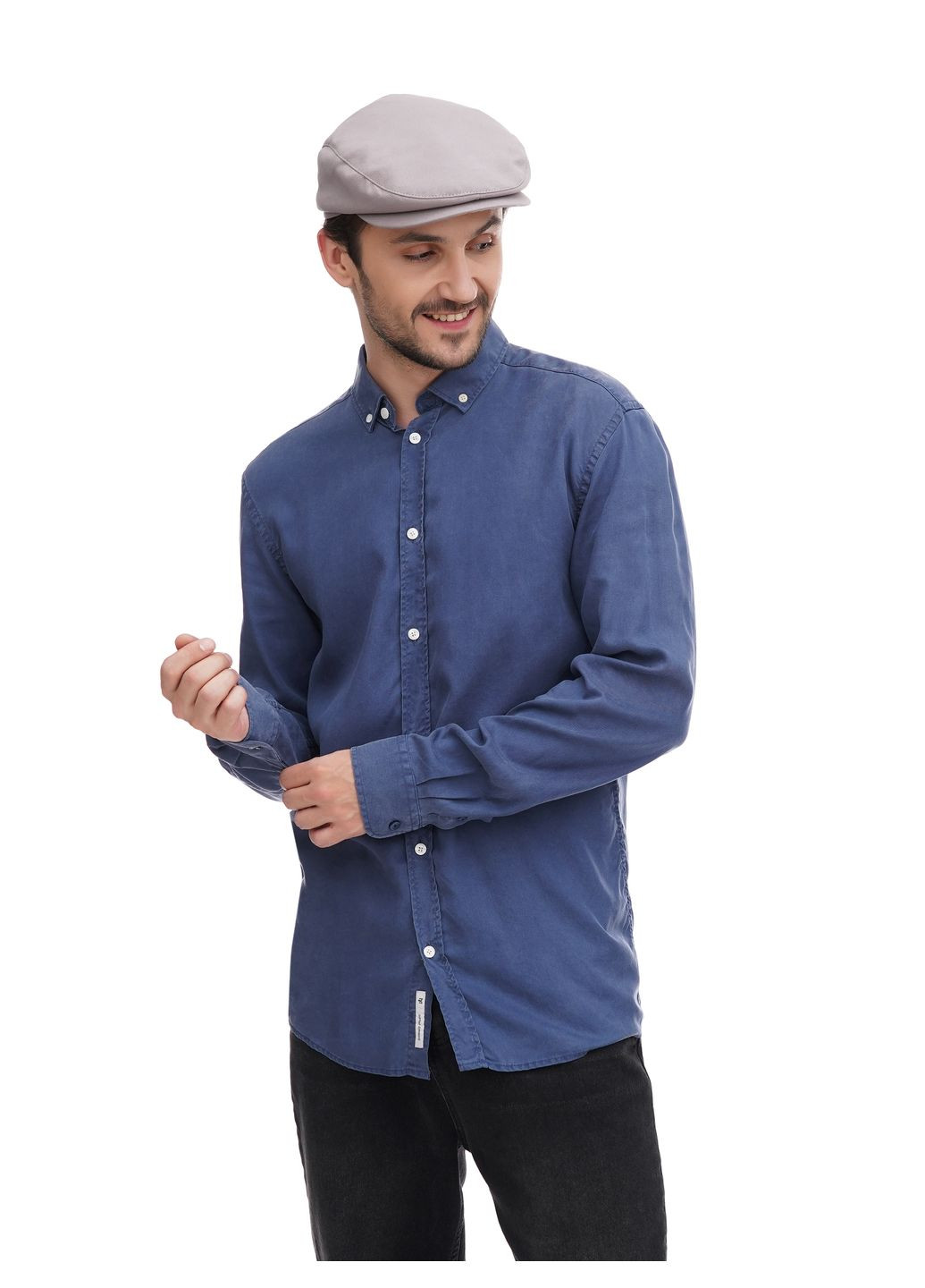 Чоловіча котонова кепка "Реглан" світло-сірого кольору VECONS "Реглан" з плавними лініями (304273716)