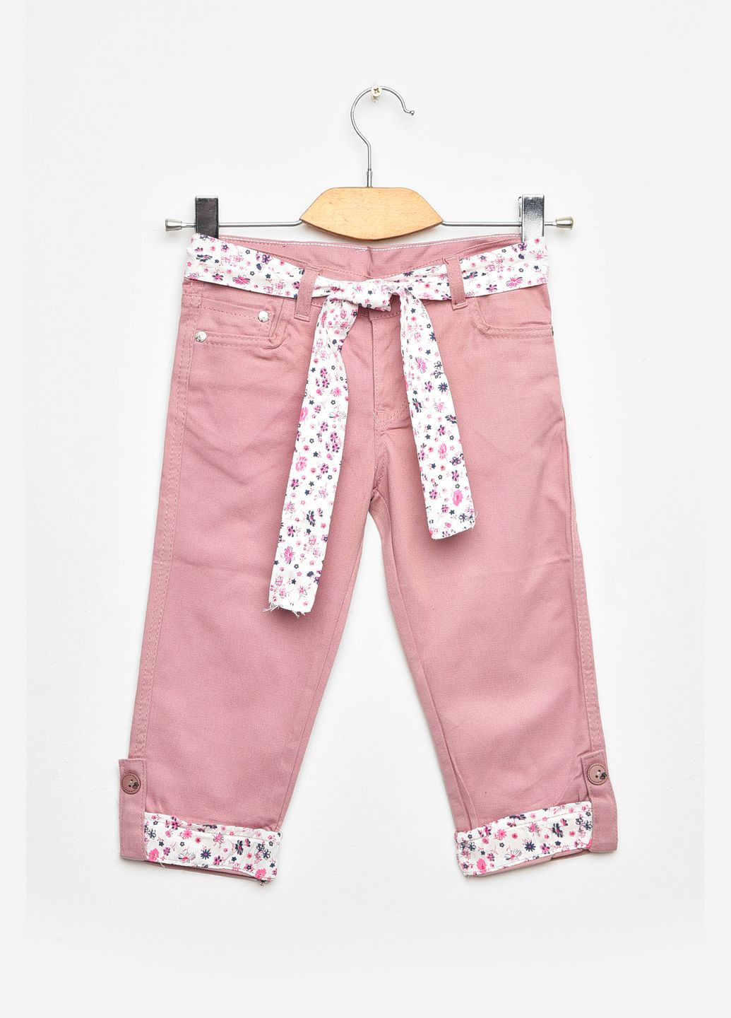 Розовые демисезонные скинни джинсы детские для девочки светло-розового цвета Let's Shop