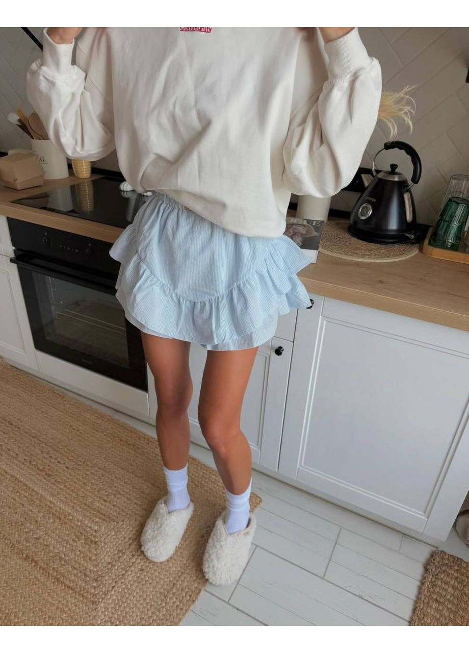 Жіноча спідниця в смужку з рюшами No Brand Р4959-512/1 (351856788)