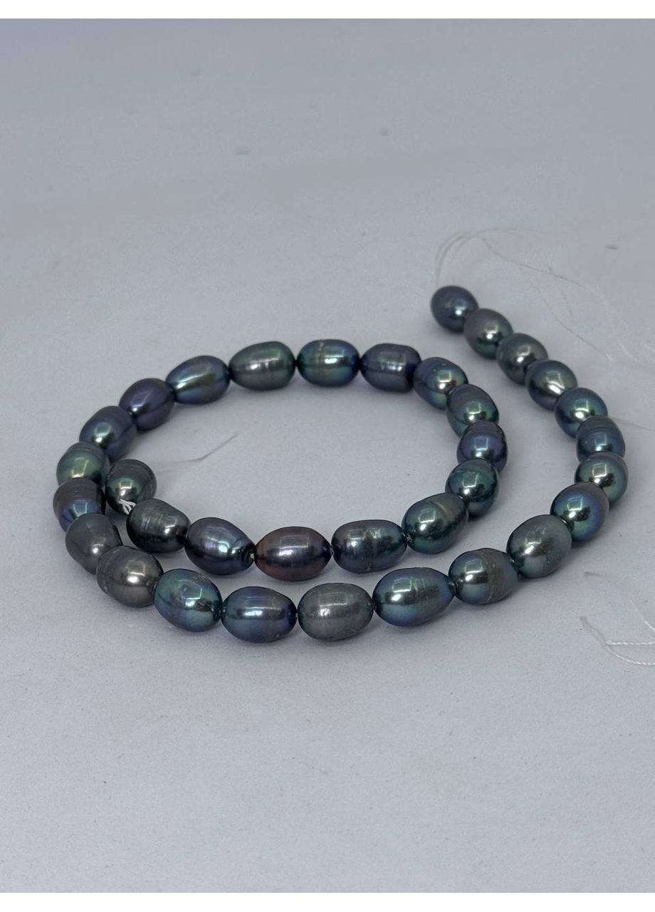 Перли на нитці без застібки 9*11 мм 40 см Комбінований No Brand (350633887)