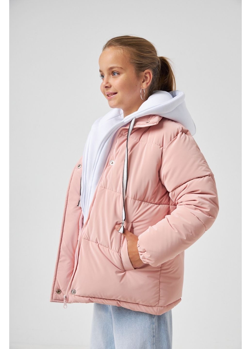 Розовая зимняя куртка зимняя пуховая для девочки Tair Kids