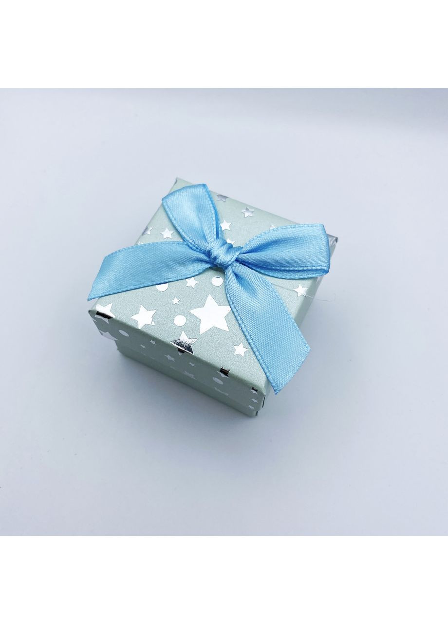 Коробочка для украшений под кольцо, кулон или серьги квадратная серебристая No Brand (369737529)