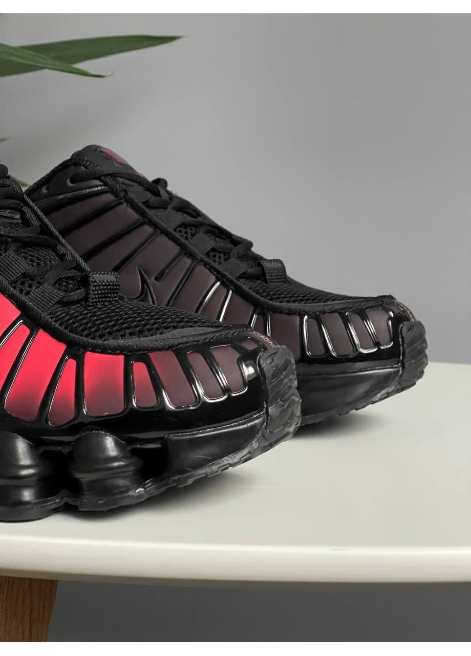 Чорні Осінні кросівки чоловічі і жіночі nike shox tl black red | найк шокс тл чорні No Brand