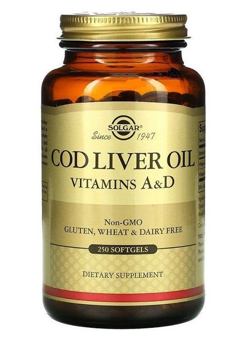 Cod Liver Oil Vitamin A & D 250 Softgels Solgar (289355429)