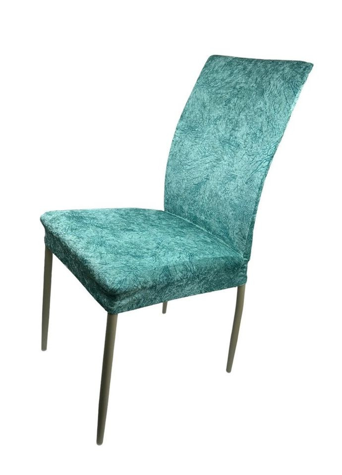 Чохол на стілець універсальний Evibu Туреччина Велюр текстурний бірюзовий 50708 No Brand (302506850)