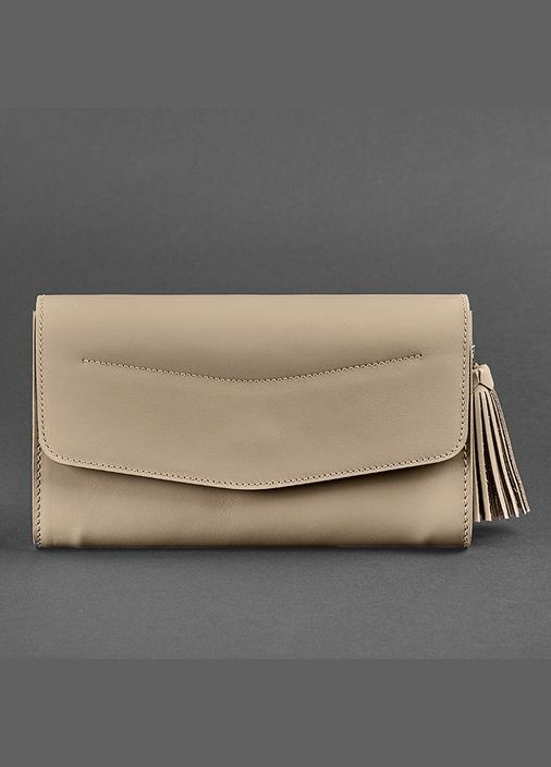 Жіноча шкіряна сумка Еліс світло-бежева Краст (A-028436) BlankNote клатч (327092333)