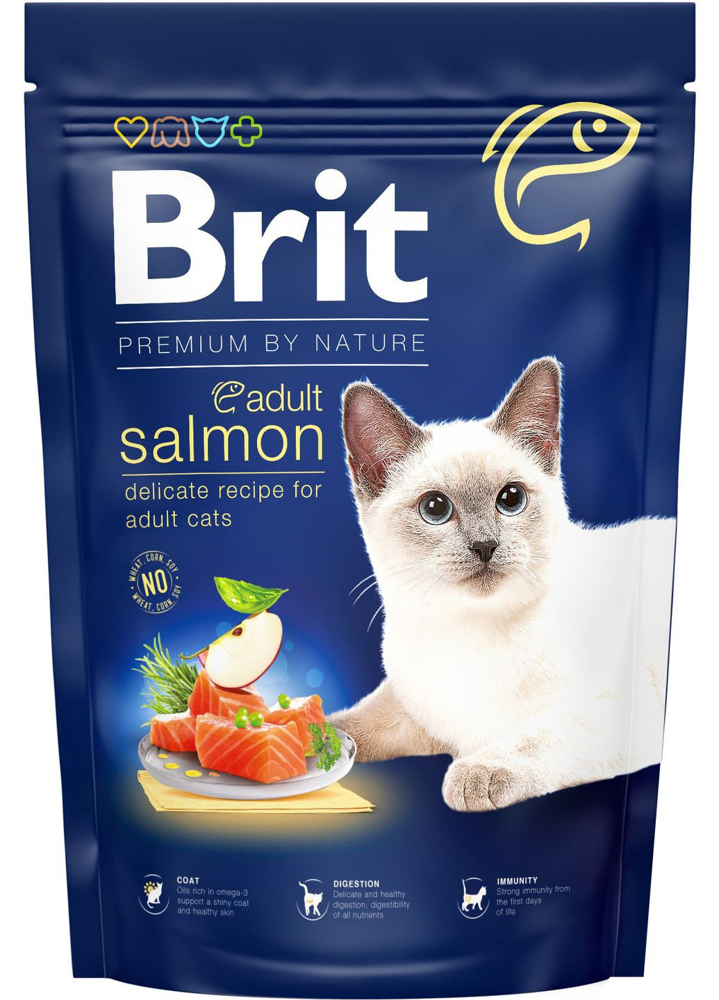 Сухой корм для кошек by Nature Cat Adult Salmon с лососем 1.5 кг (8595602553136) Brit Premium (279570674)
